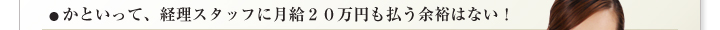 かといって、経理スタッフに月給20万円も払う余裕はない！